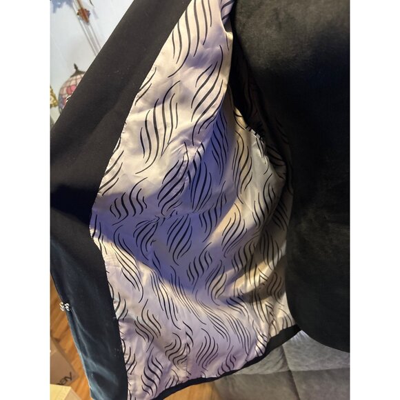 Open Front Blazer XL Maggie Barnes Black Womens Beaded cuffed sleeves Designer - Picture 11 of 12